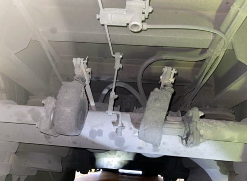 NHVR shared a picture of a B-Double brake defect