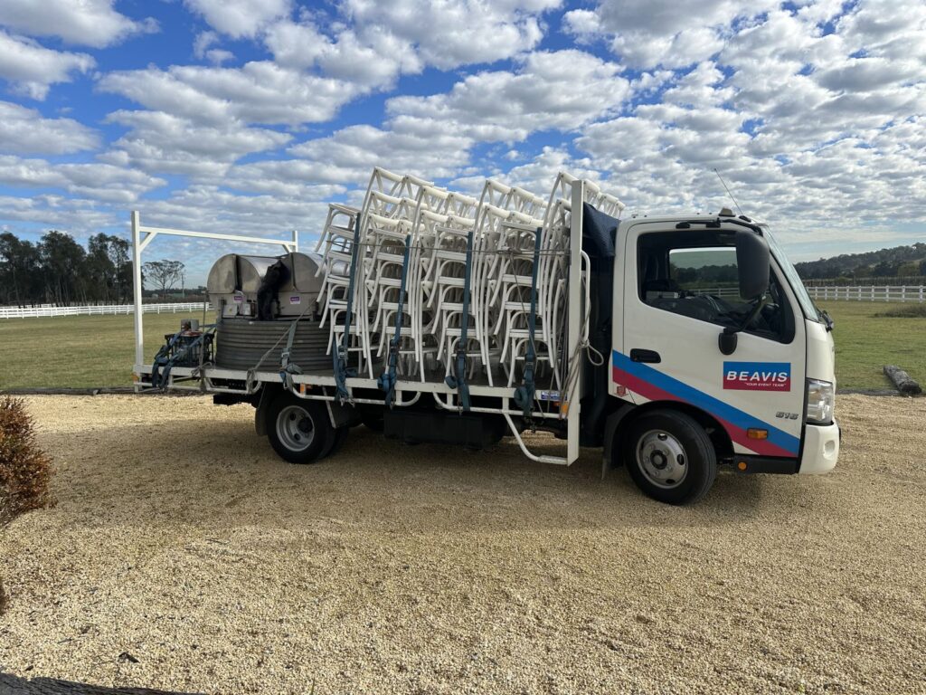 Beavis Party Hire space with Hino 300 Series for Business Toasts