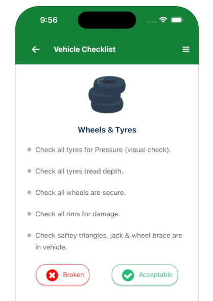 Manage Vehicle Inspection Checklist for Truck Drivers